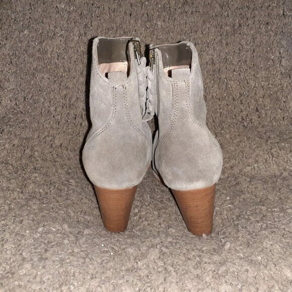 JOIE-Dalton-Charcoal/Taupe Suede Tassel Heeled Ankle Boot-Sz 36-Excellent - Picture 5 of 7